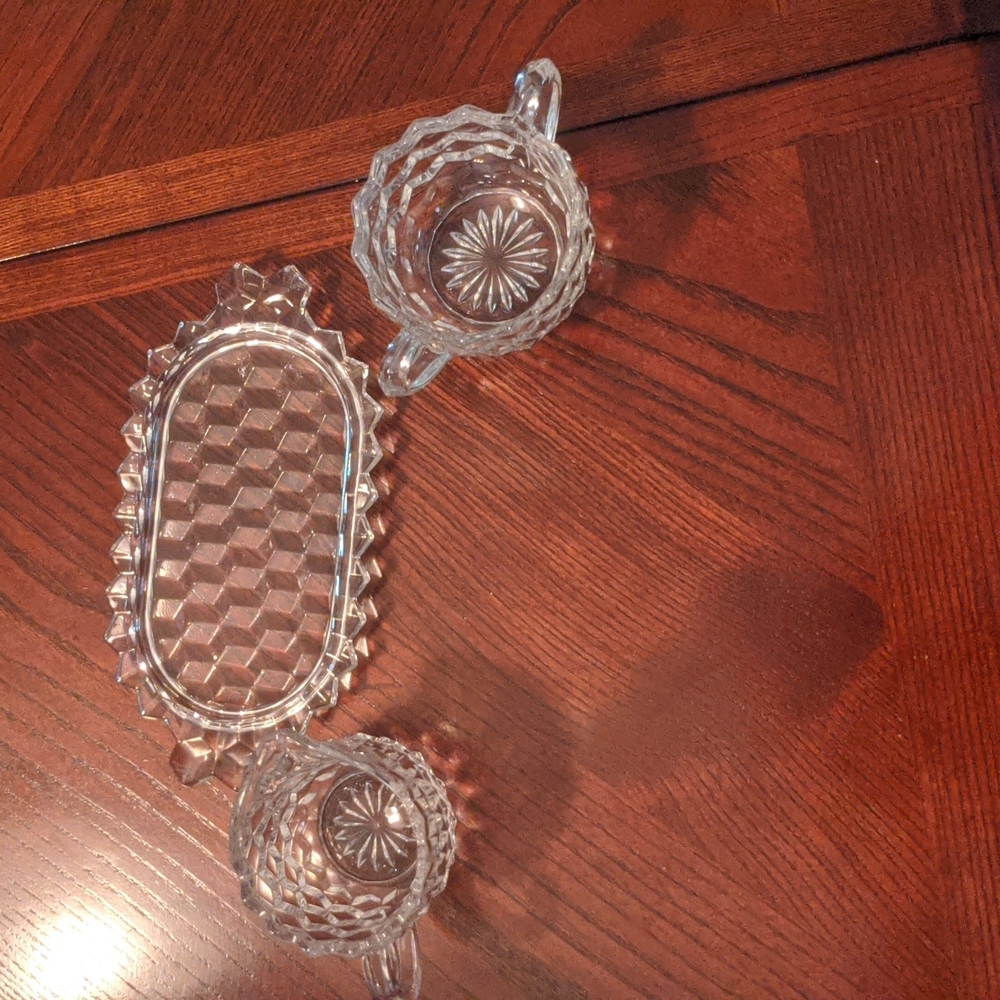 Crystal Coffee Creamer & Sugar Serving Set - Picture 7 of 17